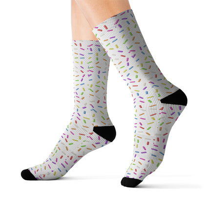 White Sublimation Socks with Sprinkles