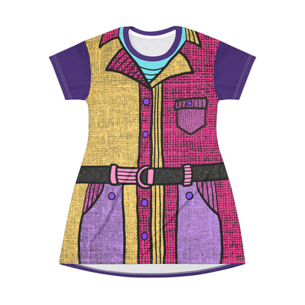 Pop Couture T-Shirt Dress - Purple, Yellow & Pink