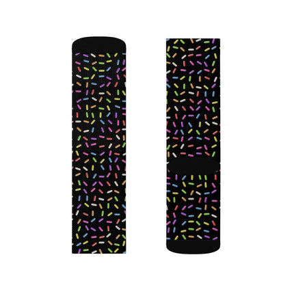 Black Sublimation Socks with Sprinkles