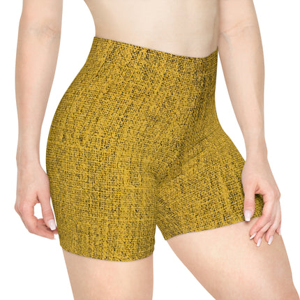 Women's Comfortable Shorts - Yellow Jeans Texture