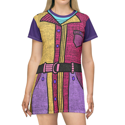 Pop Couture T-Shirt Dress - Purple, Yellow & Pink