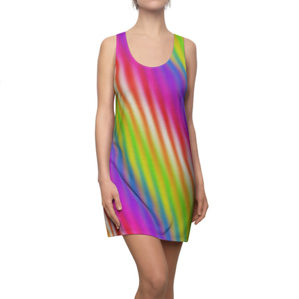 Rainbow Pattern Sleeveless Dress