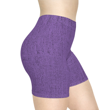 Women's Comfortable Shorts - Purple Jeans Texture