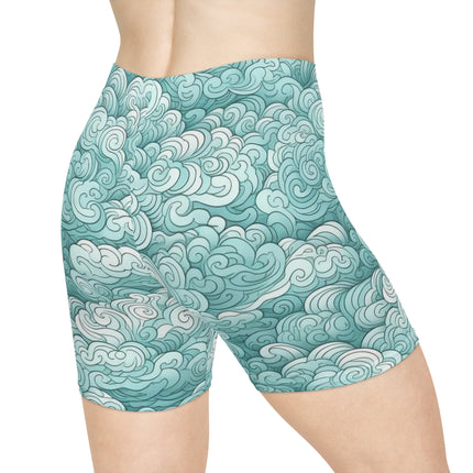 Women's Comfortable Shorts - Blue, Cloudy Day