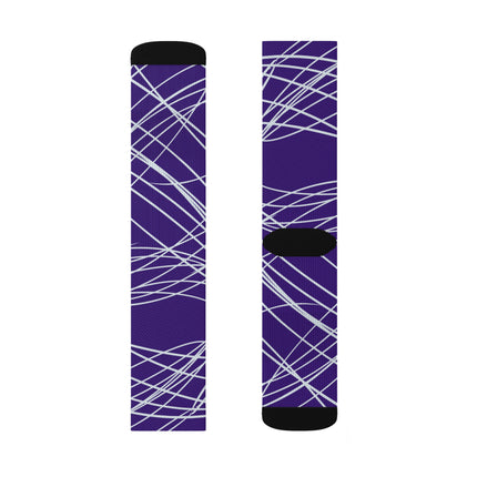 Purple Sublimation Socks with white lines