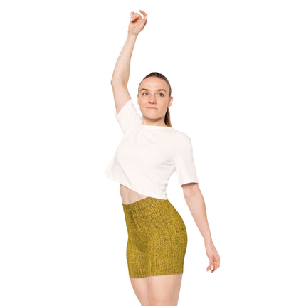 Women's Comfortable Shorts - Yellow Jeans Texture