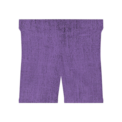 Women's Comfortable Shorts - Purple Jeans Texture