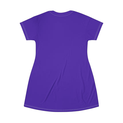 Pop Couture T-Shirt Dress - Blue, Purple & Texture