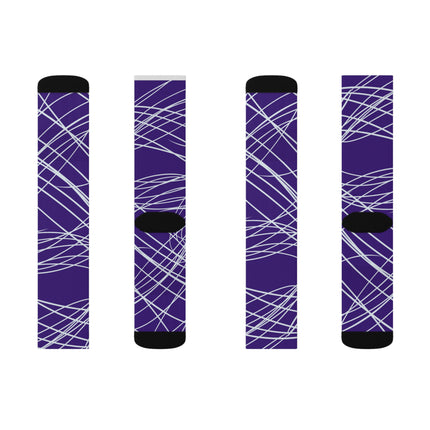 Purple Sublimation Socks with white lines