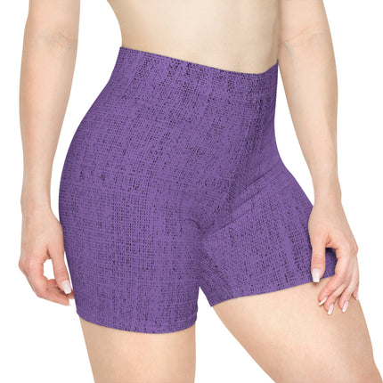 Women's Comfortable Shorts - Purple Jeans Texture