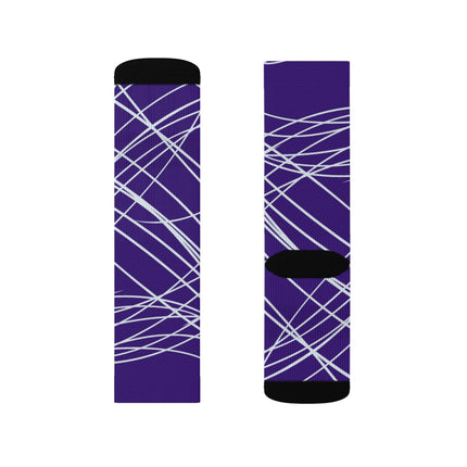 Purple Sublimation Socks with white lines