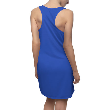 Vibrant Vision Sleeveless Dress - Blue & Pattern Black