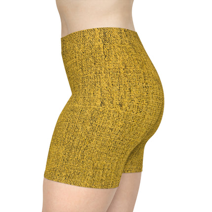 Women's Comfortable Shorts - Yellow Jeans Texture