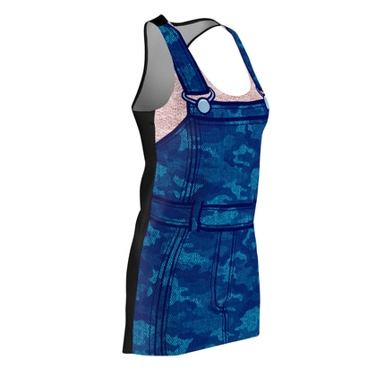 Sky High Overalls Sleeveless Dress - Blue