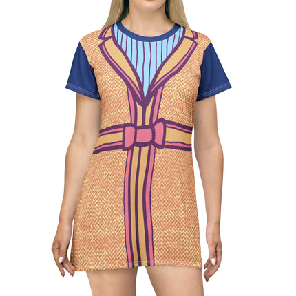 Coat Madame T-Shirt Dress - Yellow, Blue & Pink