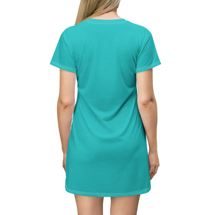 Artistic Expression T-Shirt Dress - Blue