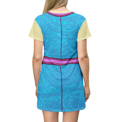 Coat Madame T-Shirt Dress - Blue, Yellow & Pink