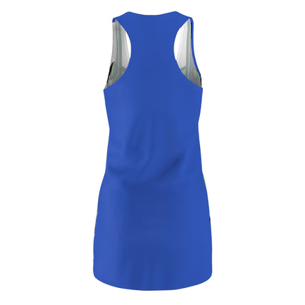 Vibrant Vision Sleeveless Dress - Blue & Pattern Black