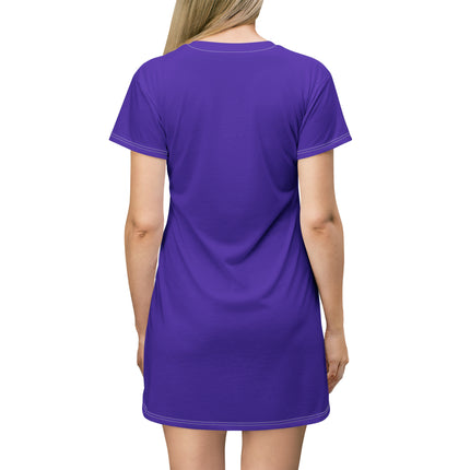 Pop Couture T-Shirt Dress - Blue, Purple & Texture