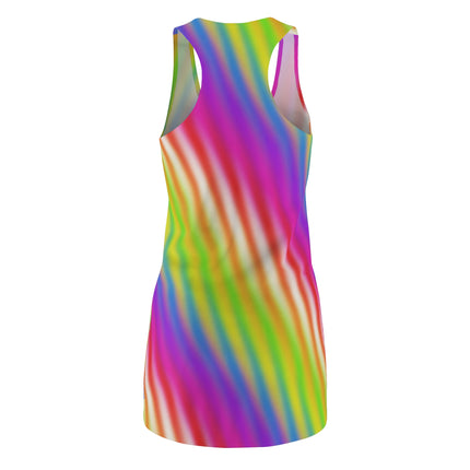 Rainbow Pattern Sleeveless Dress