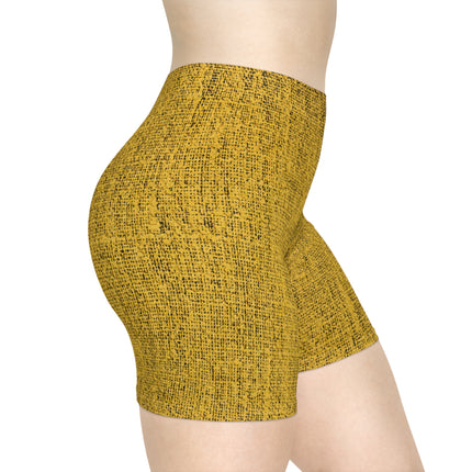 Women's Comfortable Shorts - Yellow Jeans Texture