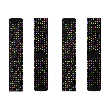 Black Sublimation Socks with Sprinkles