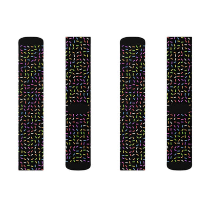 Black Sublimation Socks with Sprinkles