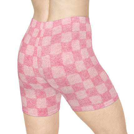 Women's Comfortable Shorts - Pink Checkers