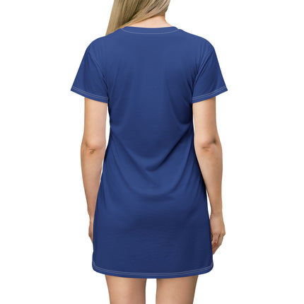 Sky High Overalls T-Shirt Dress - Blue