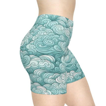 Women's Comfortable Shorts - Blue, Cloudy Day