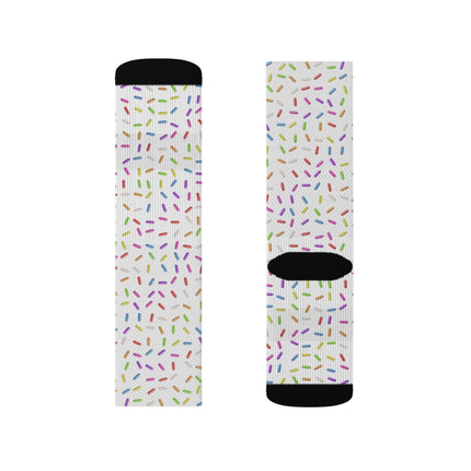 White Sublimation Socks with Sprinkles