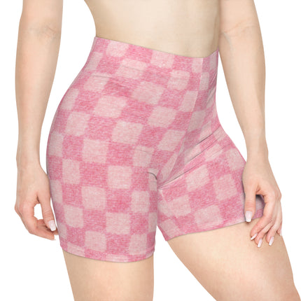 Women's Comfortable Shorts - Pink Checkers