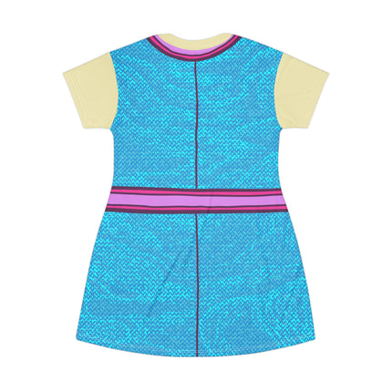 Coat Madame T-Shirt Dress - Blue, Yellow & Pink