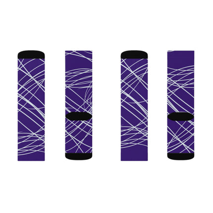 Purple Sublimation Socks with white lines