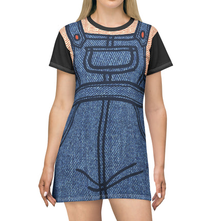 Denim Daydream T-Shirt Dress - Black & Blue Denim