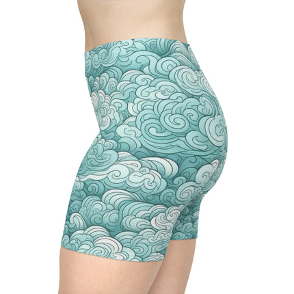 Women's Comfortable Shorts - Blue, Cloudy Day