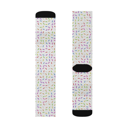 White Sublimation Socks with Sprinkles