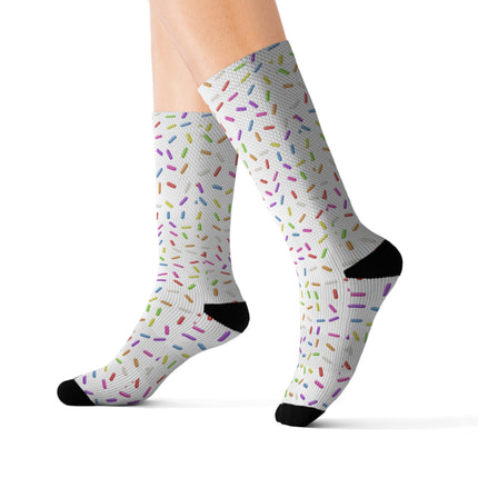 White Sublimation Socks with Sprinkles