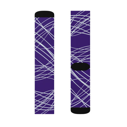 Purple Sublimation Socks with white lines