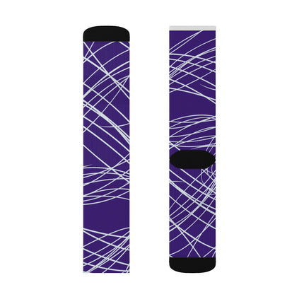 Purple Sublimation Socks with white lines