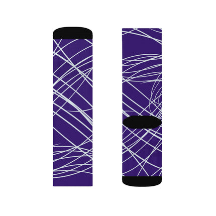 Purple Sublimation Socks with white lines