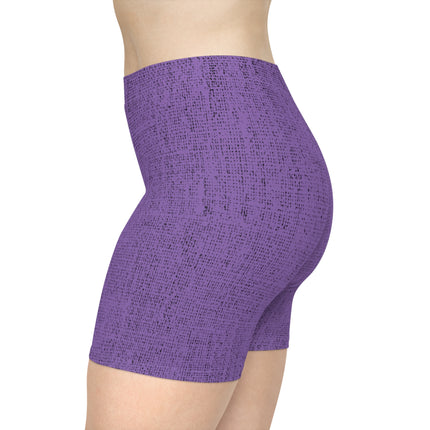 Women's Comfortable Shorts - Purple Jeans Texture