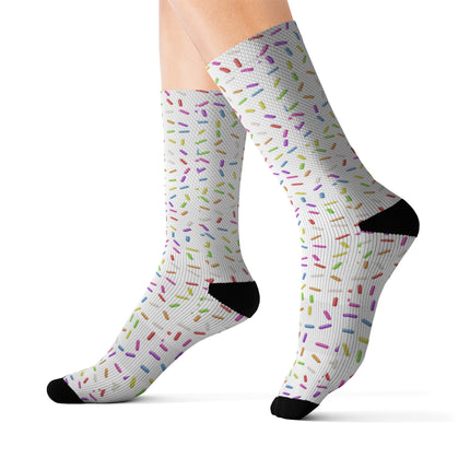 White Sublimation Socks with Sprinkles