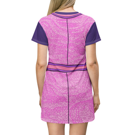 Coat Madame T-Shirt Dress - Pink & Purple