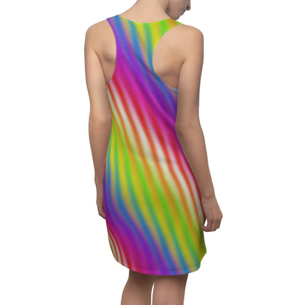 Rainbow Pattern Sleeveless Dress