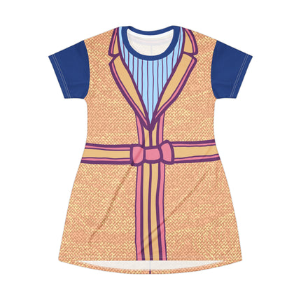 Coat Madame T-Shirt Dress - Yellow, Blue & Pink