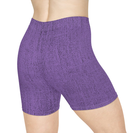 Women's Comfortable Shorts - Purple Jeans Texture