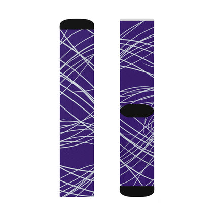 Purple Sublimation Socks with white lines