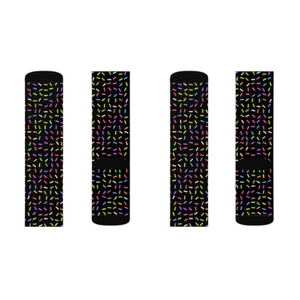 Black Sublimation Socks with Sprinkles