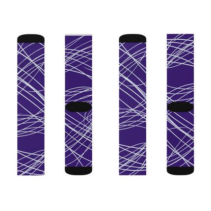 Purple Sublimation Socks with white lines